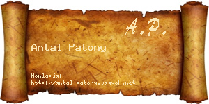 Antal Patony névjegykártya